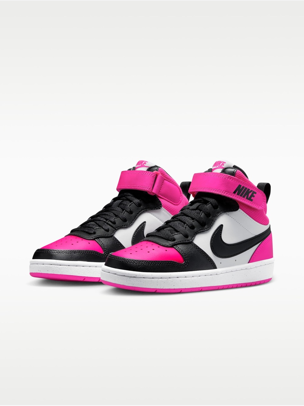 Nike Court Borough Mid 2 Little Kids Sneakers White/Fierce Pink/Black Size 12c